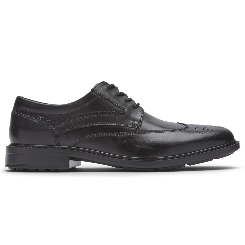 Pantofi Oxford Barbati Rockport Tanner Wingtip Negrii - Romania 3165-AUMWN